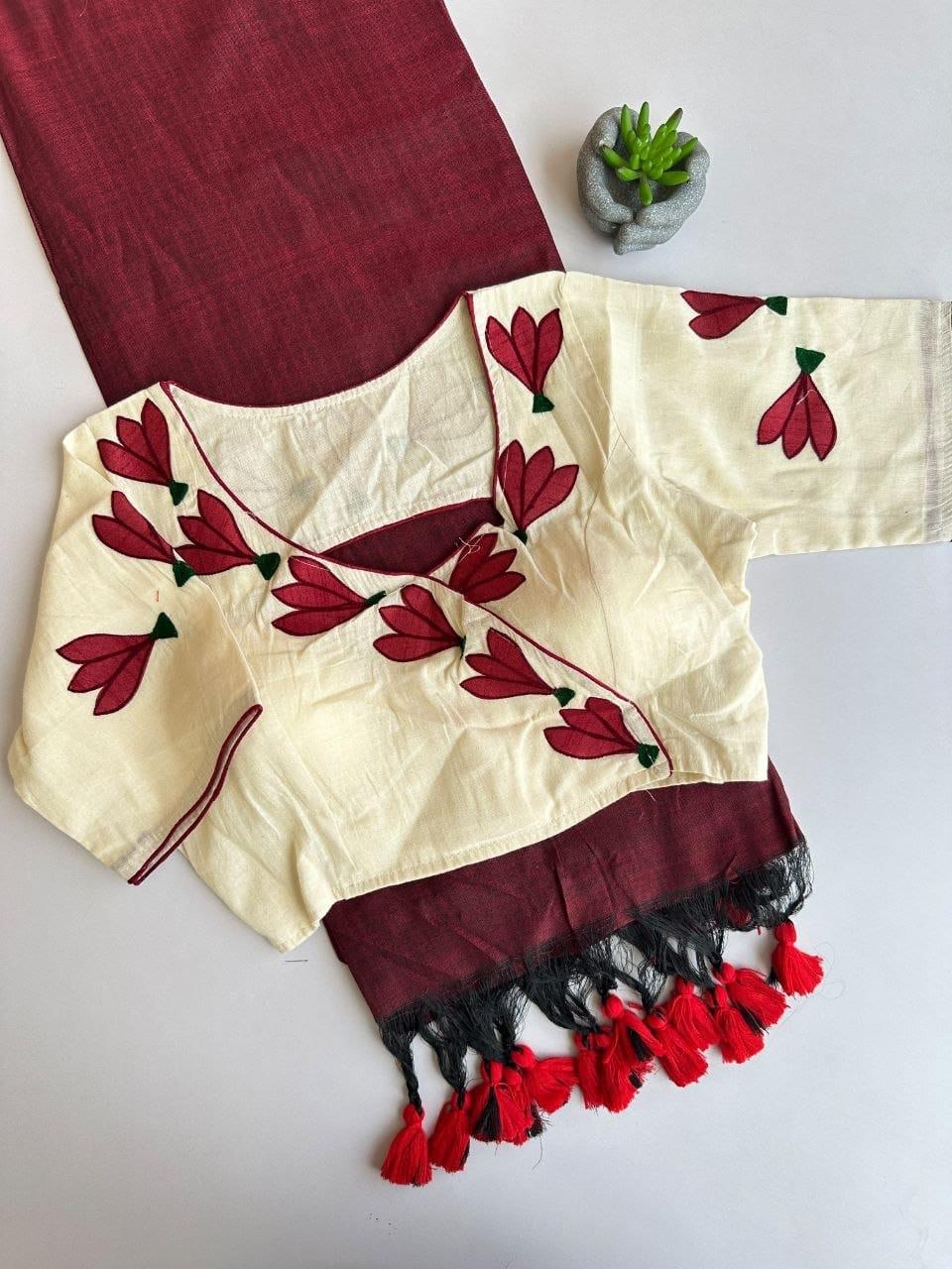 Sarojini : Saree + stitched blouse