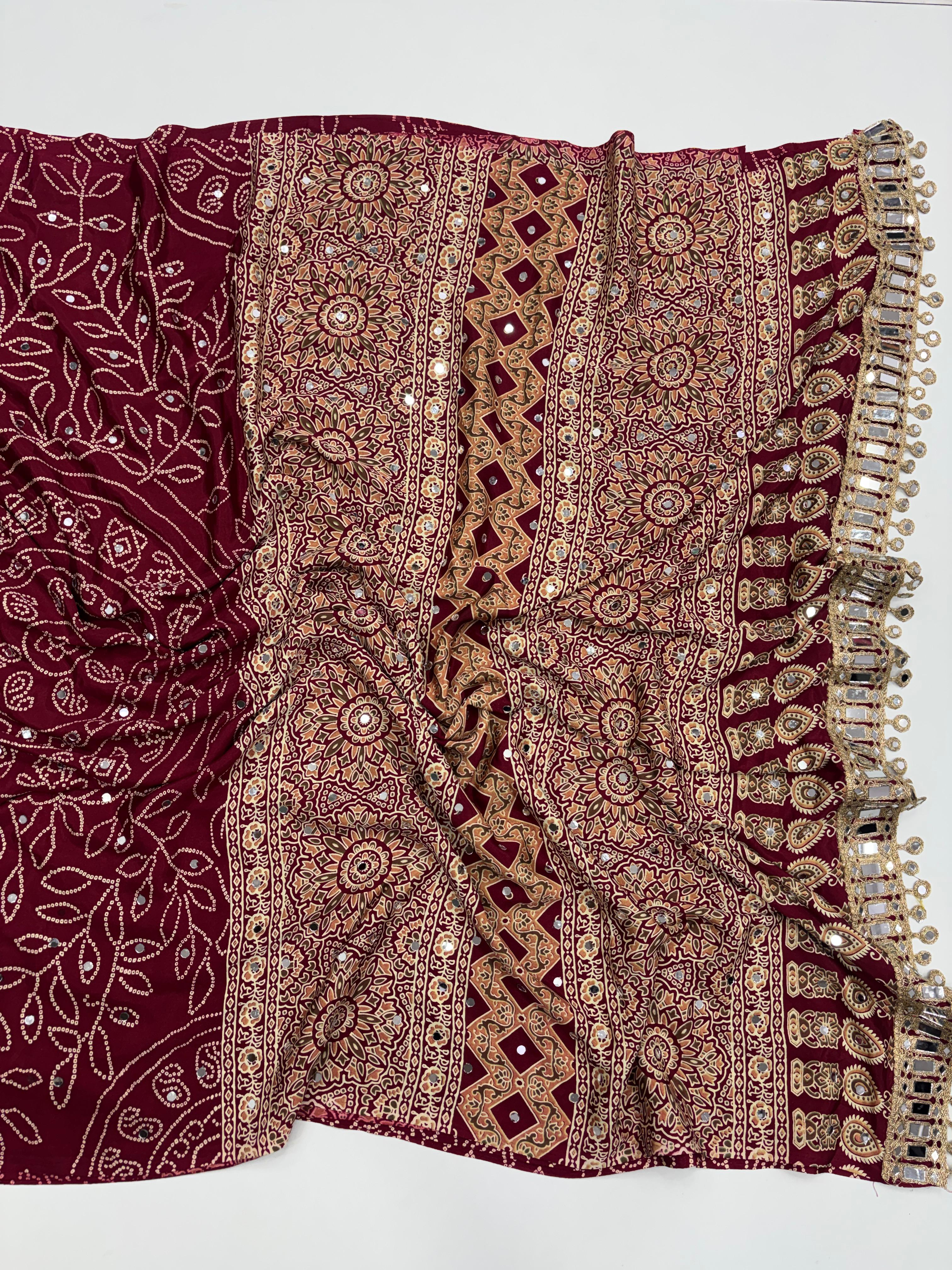 Anshu : Ajrak viscose silk sarees