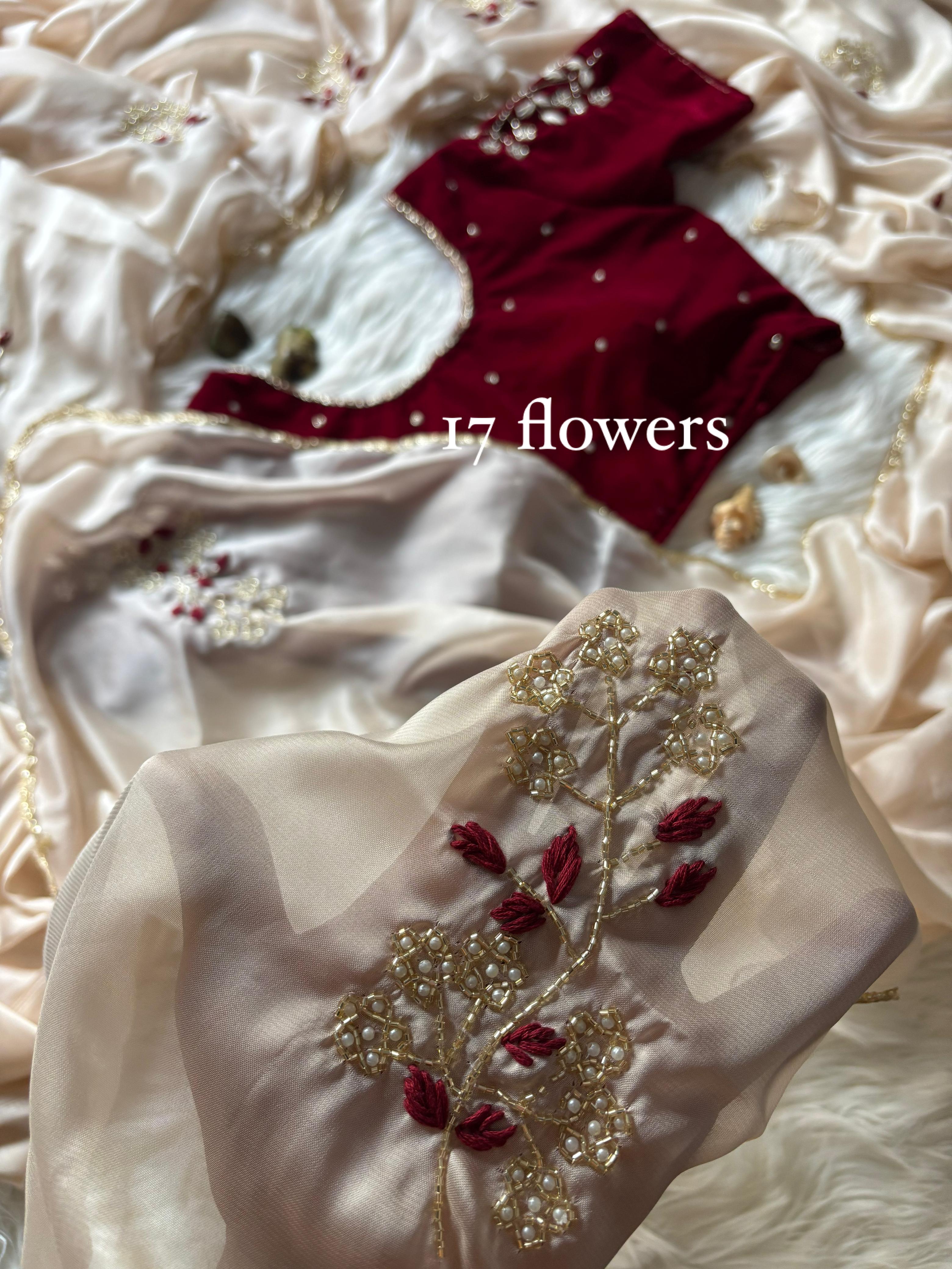 Floral Velvet : designer Saree