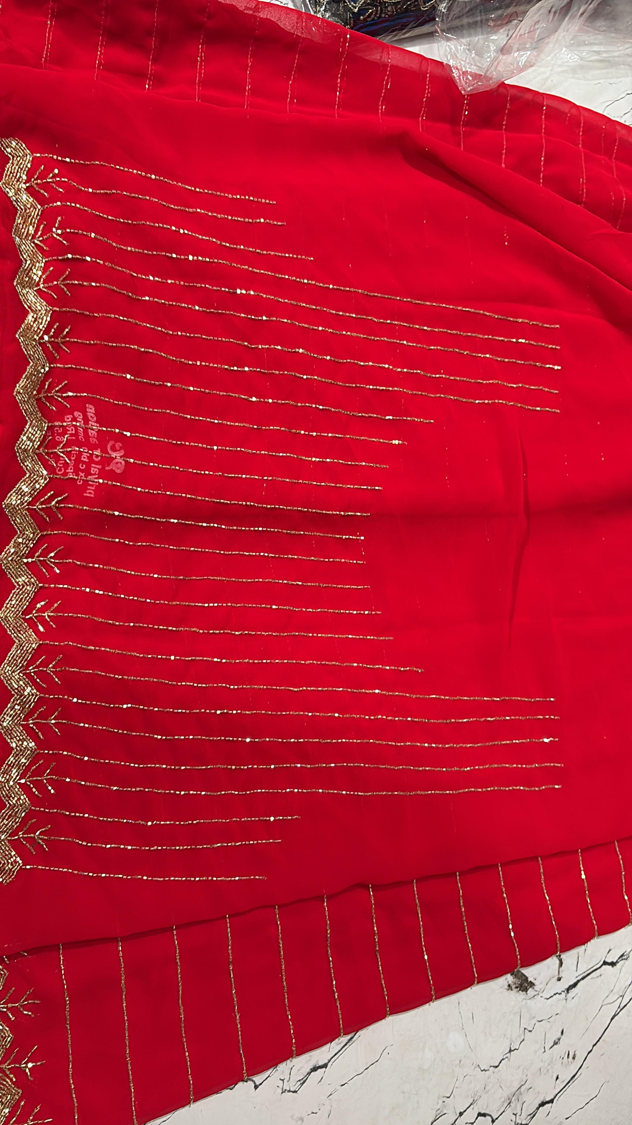 Rezina : Georgette handwork saree