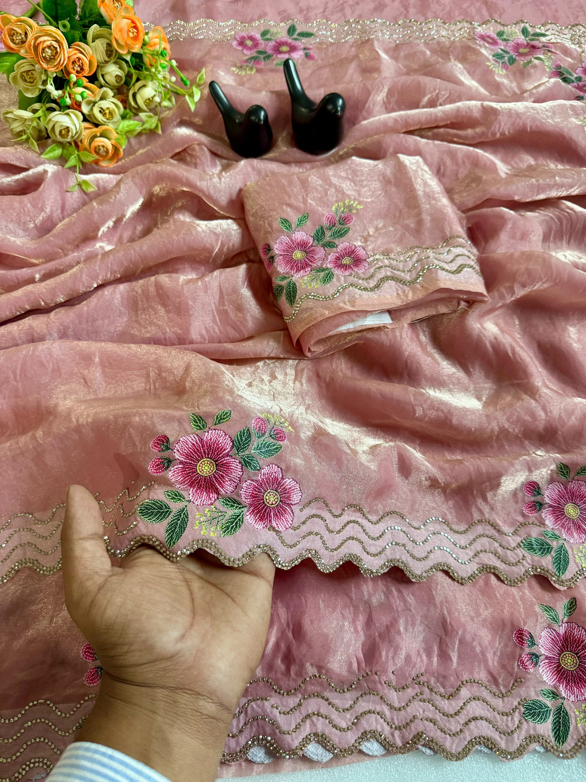 F satin Gorgeous designer sarees