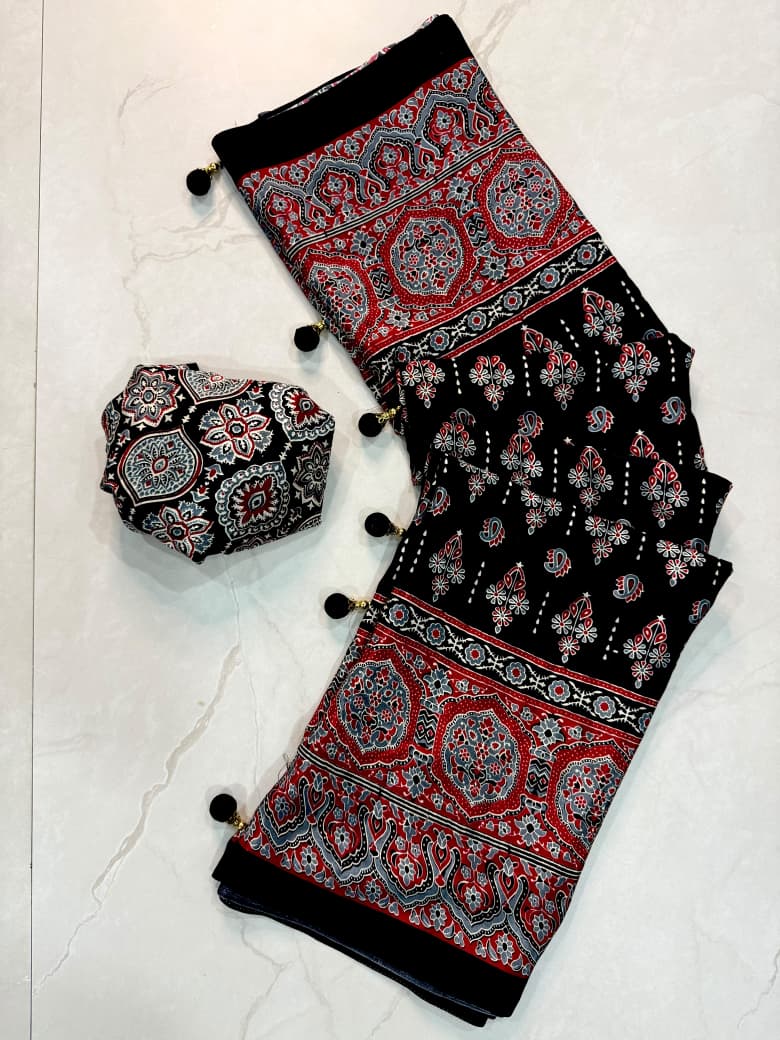 Anshika : Ajrak sarees