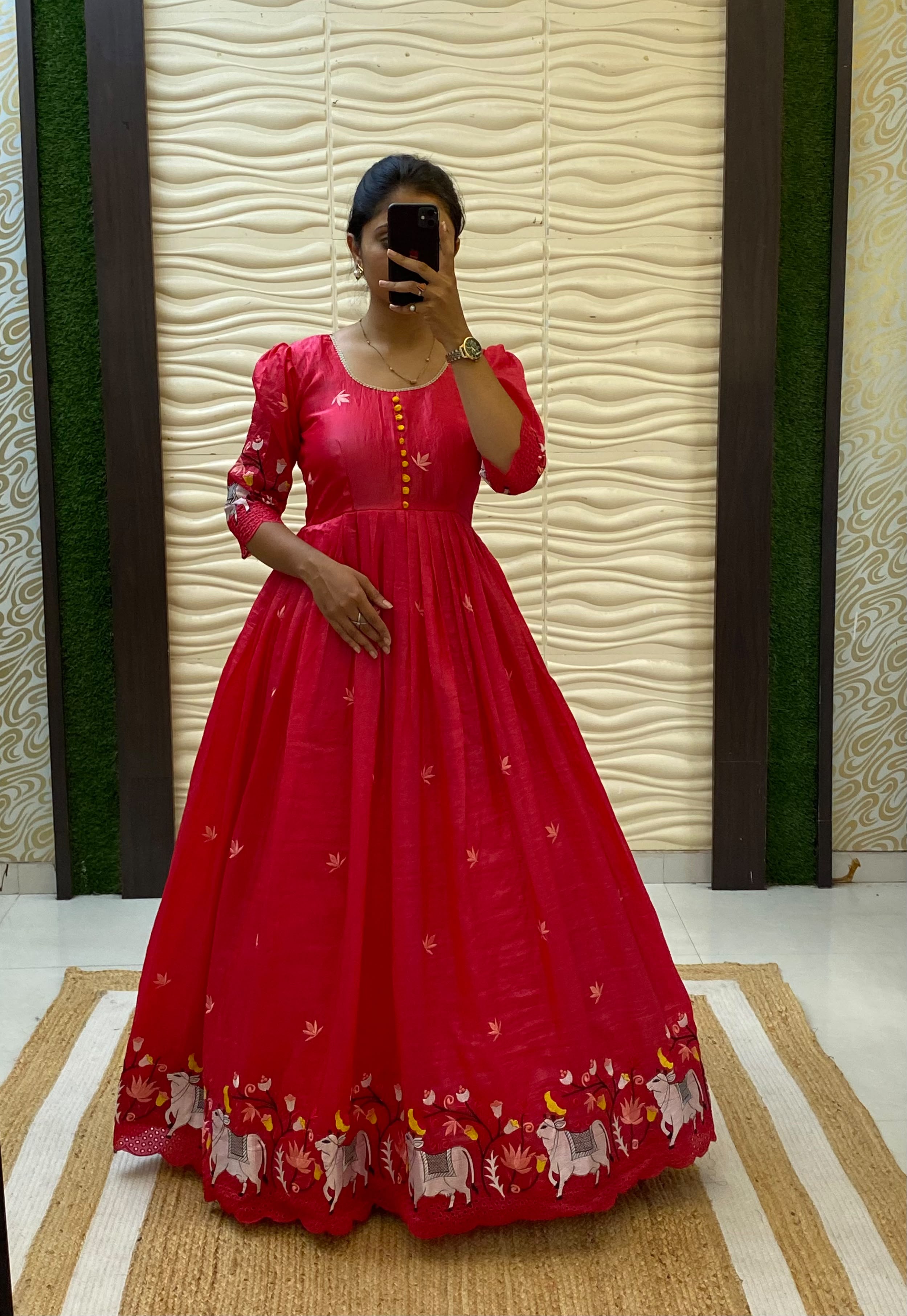 Sarala : Pichwai embroidery frocks