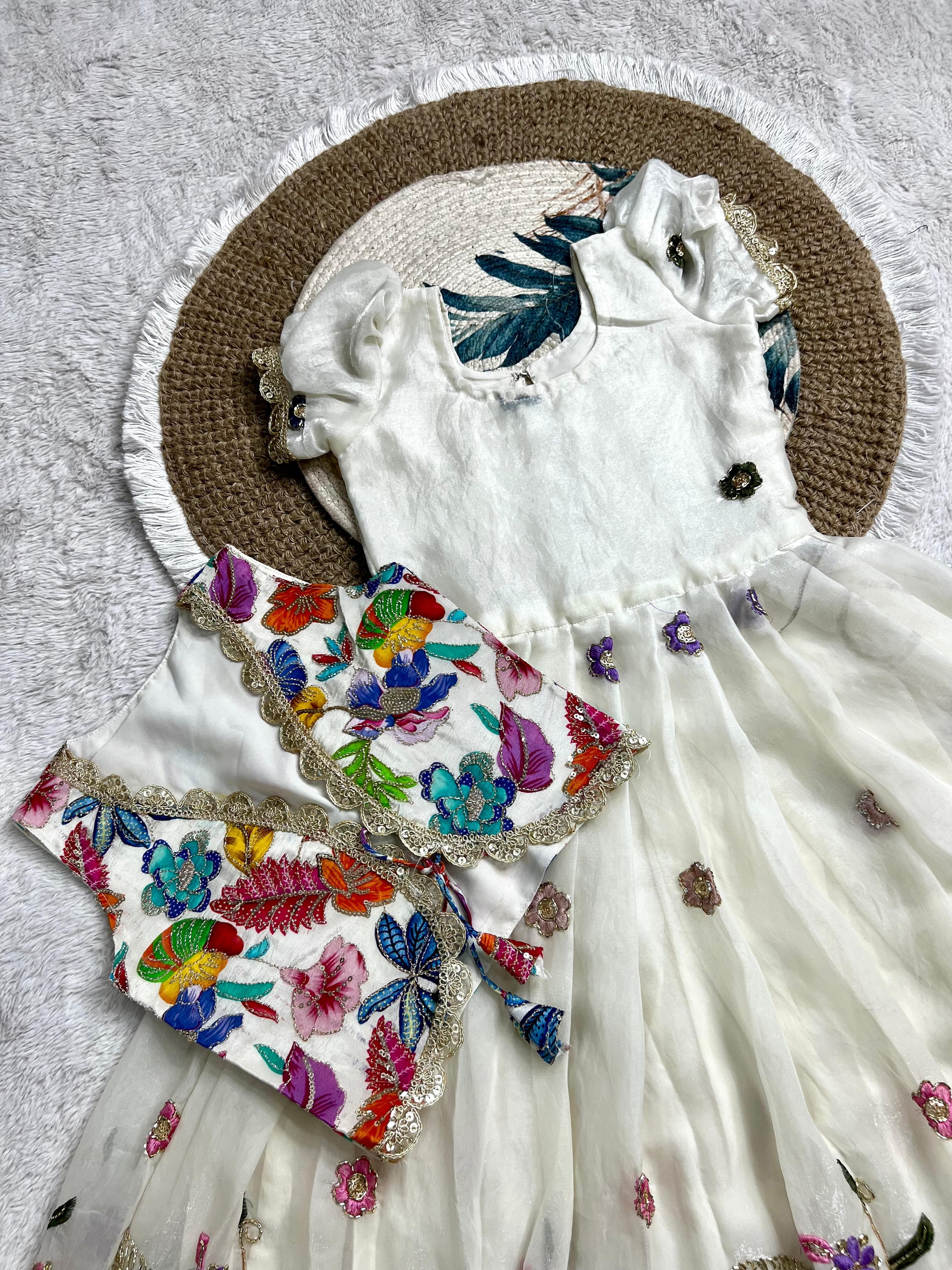 Eva: A cute Frock with colourful Coat