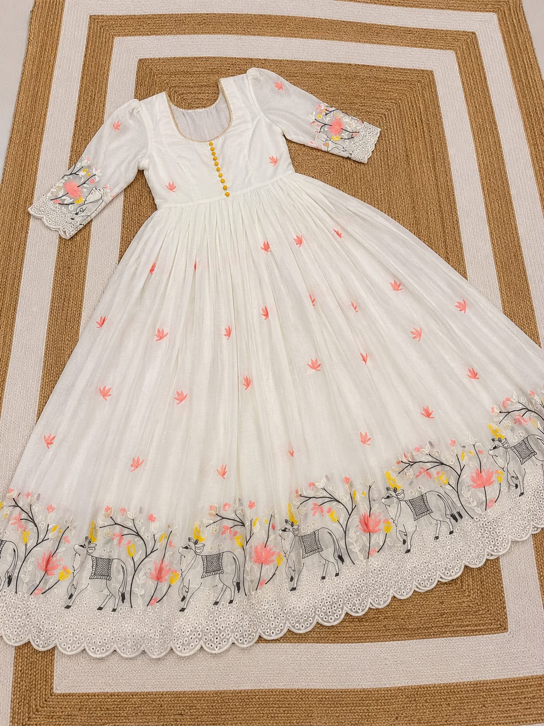 Sarala : Pichwai embroidery frocks
