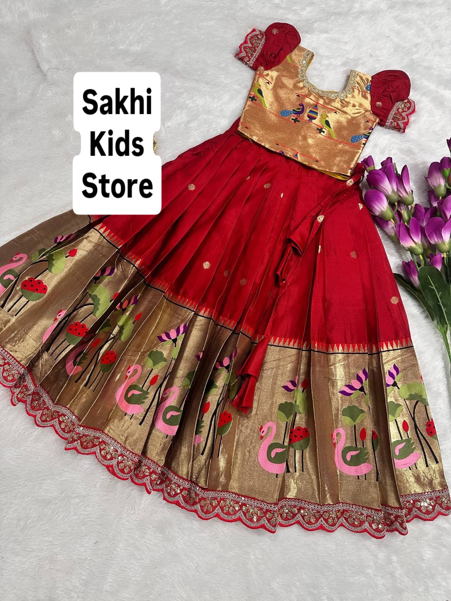 Paithani kids lehenga outfit