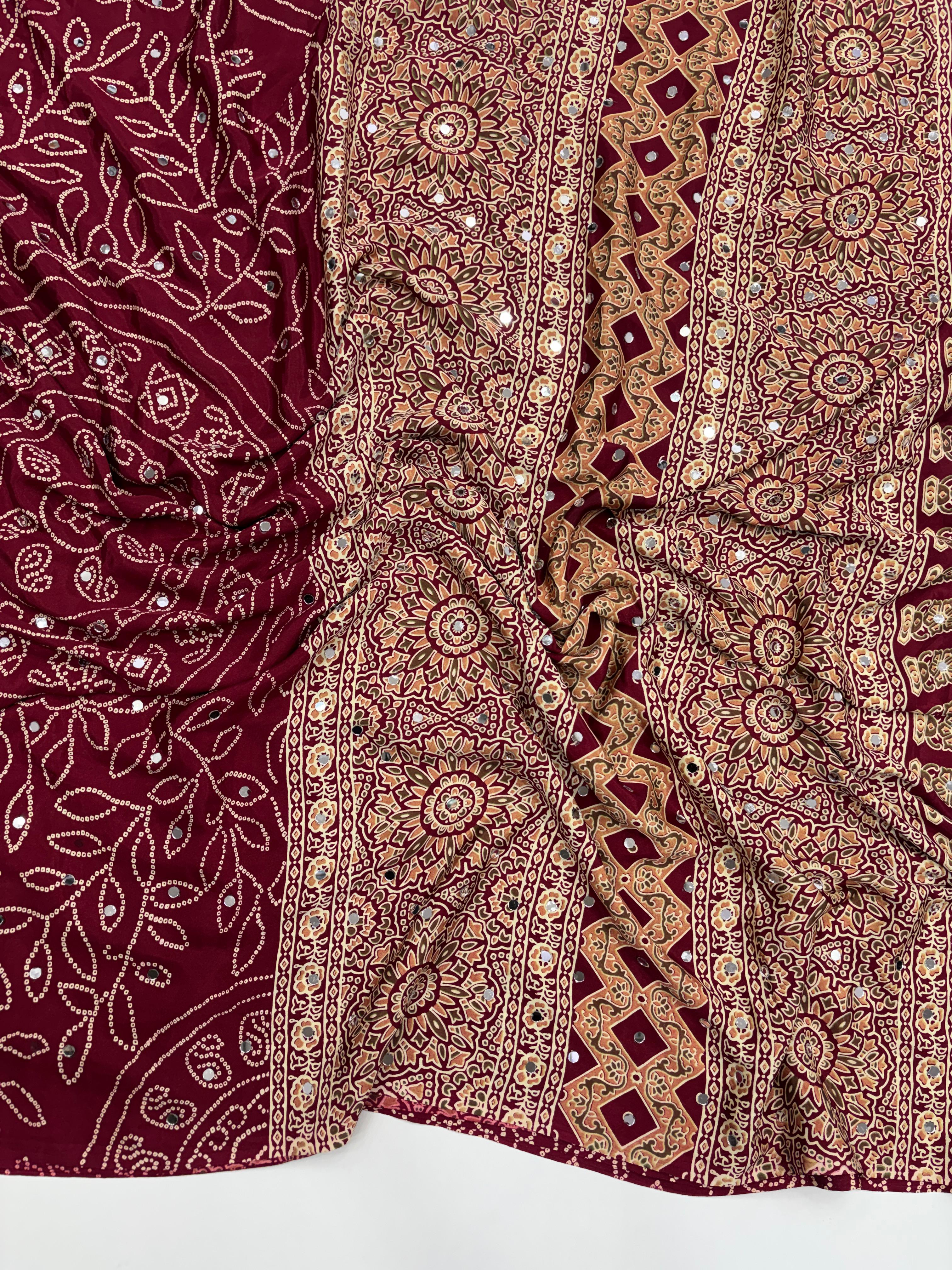 Anshu : Ajrak viscose silk sarees