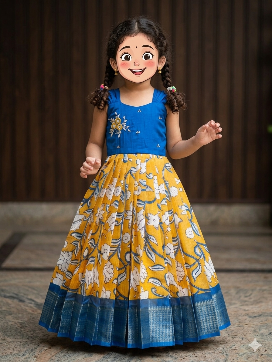 Zuyi : kalamkari Kids frocks