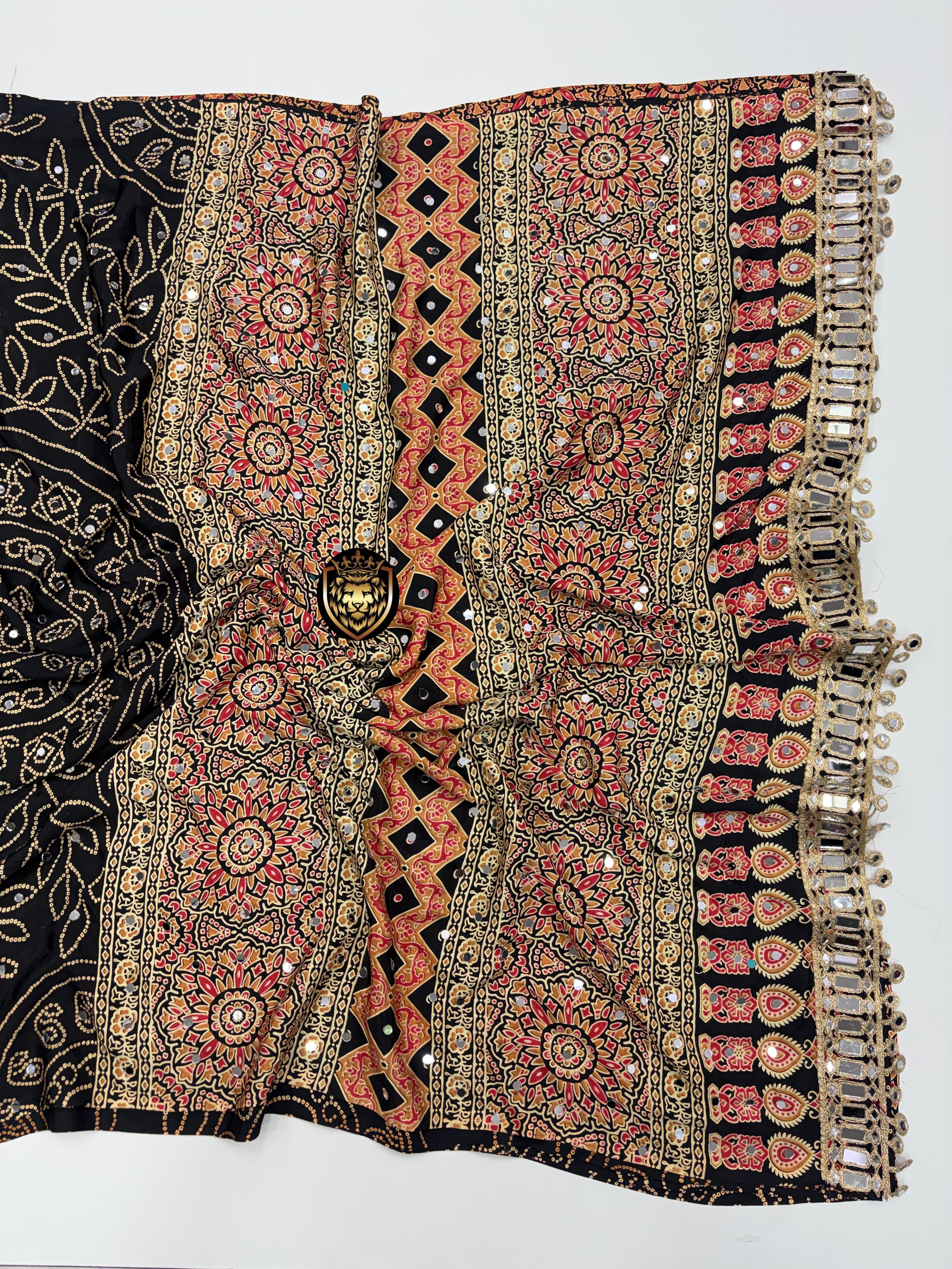 Anshu : Ajrak viscose silk sarees