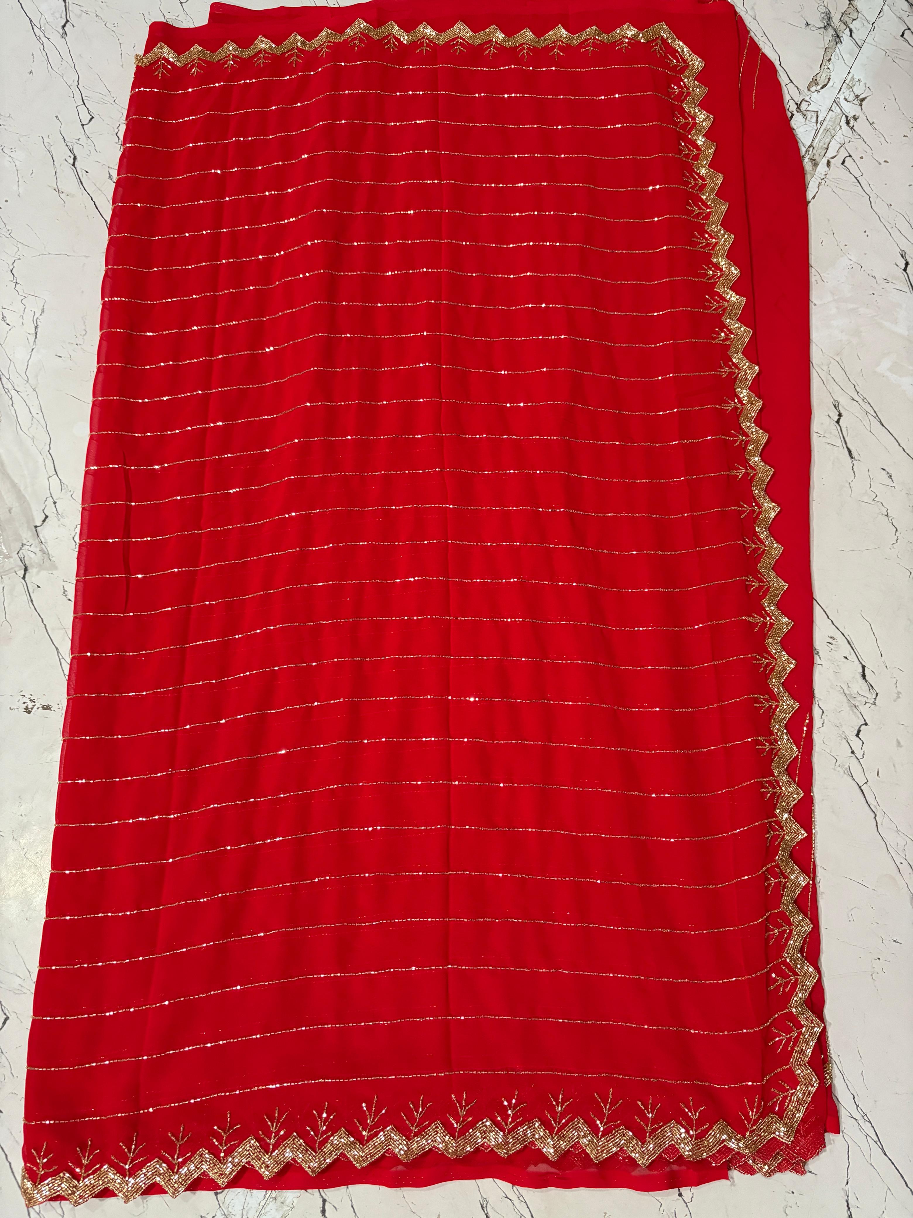 Rezina : Georgette handwork saree