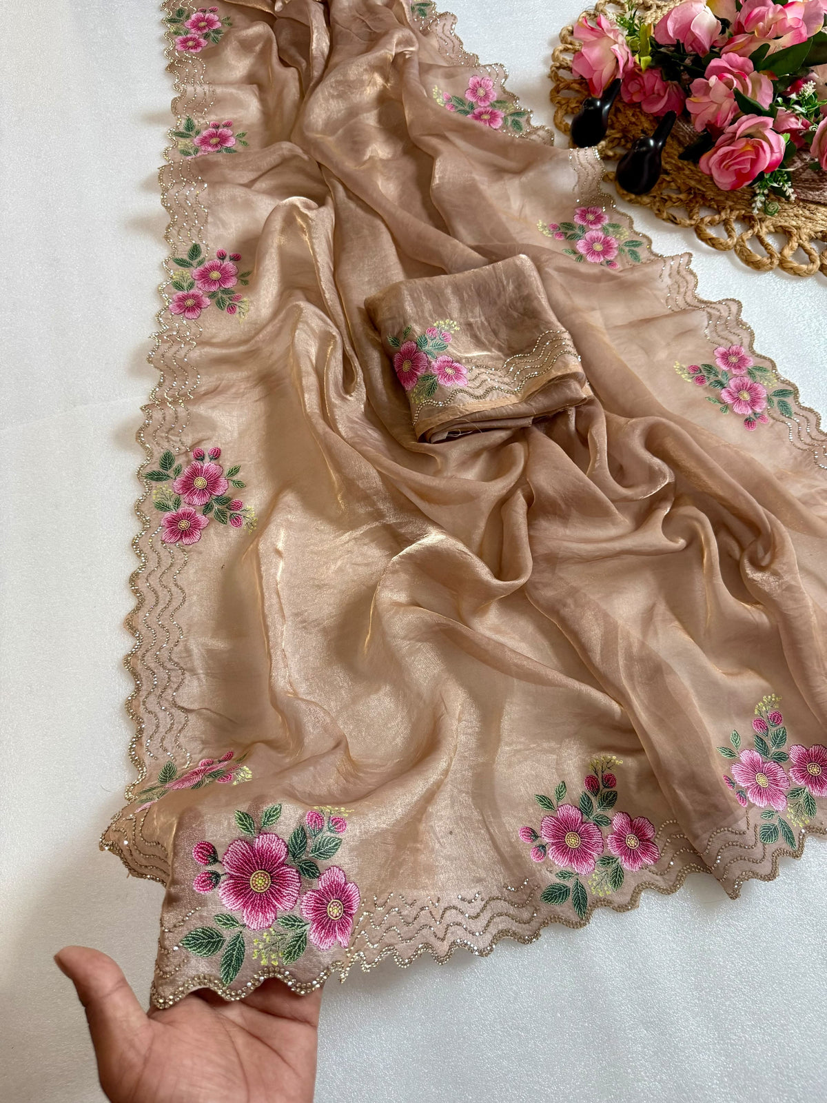 F satin Gorgeous designer sarees