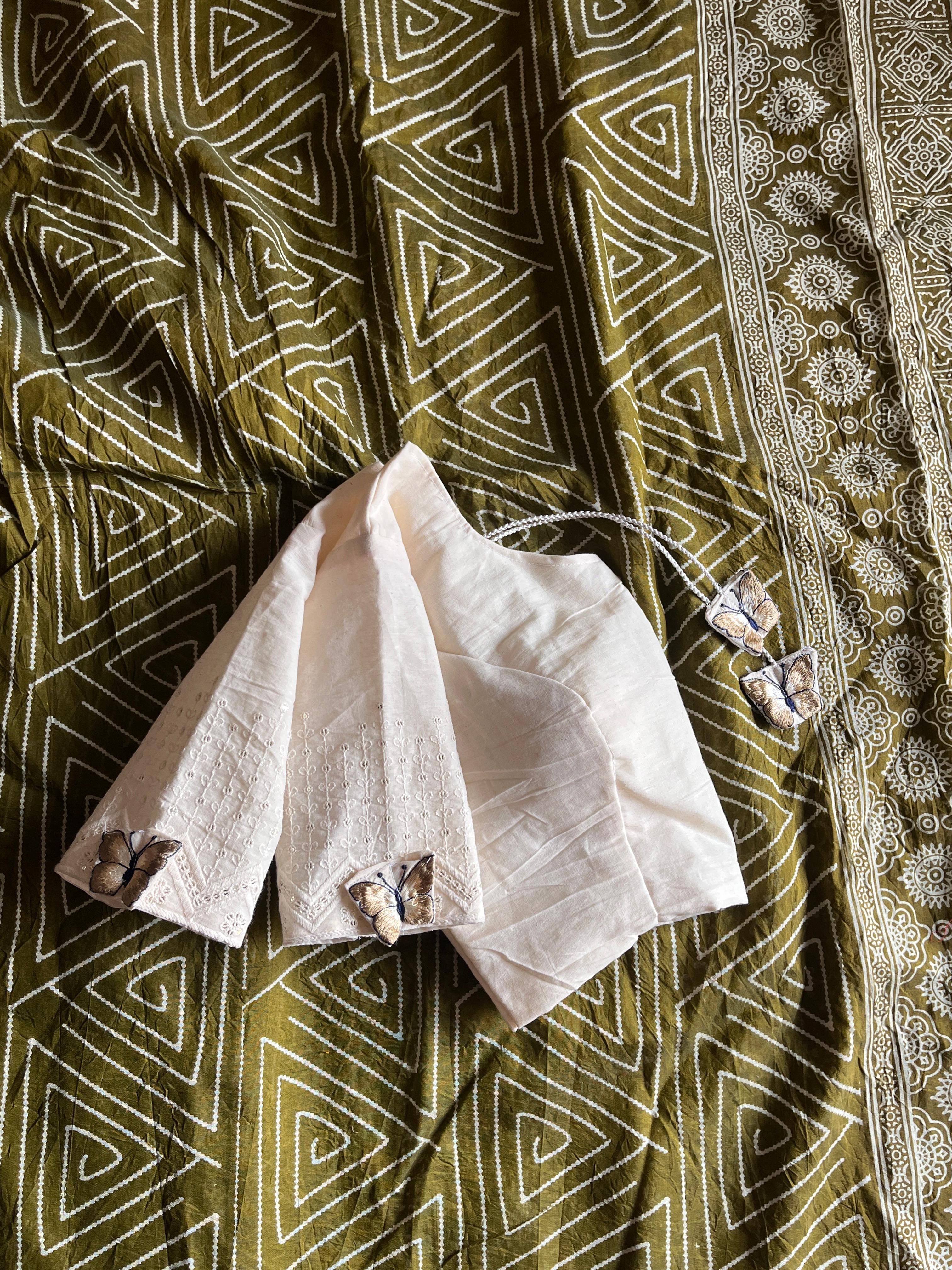 Premium Mul cotton saree with stitched Blouse