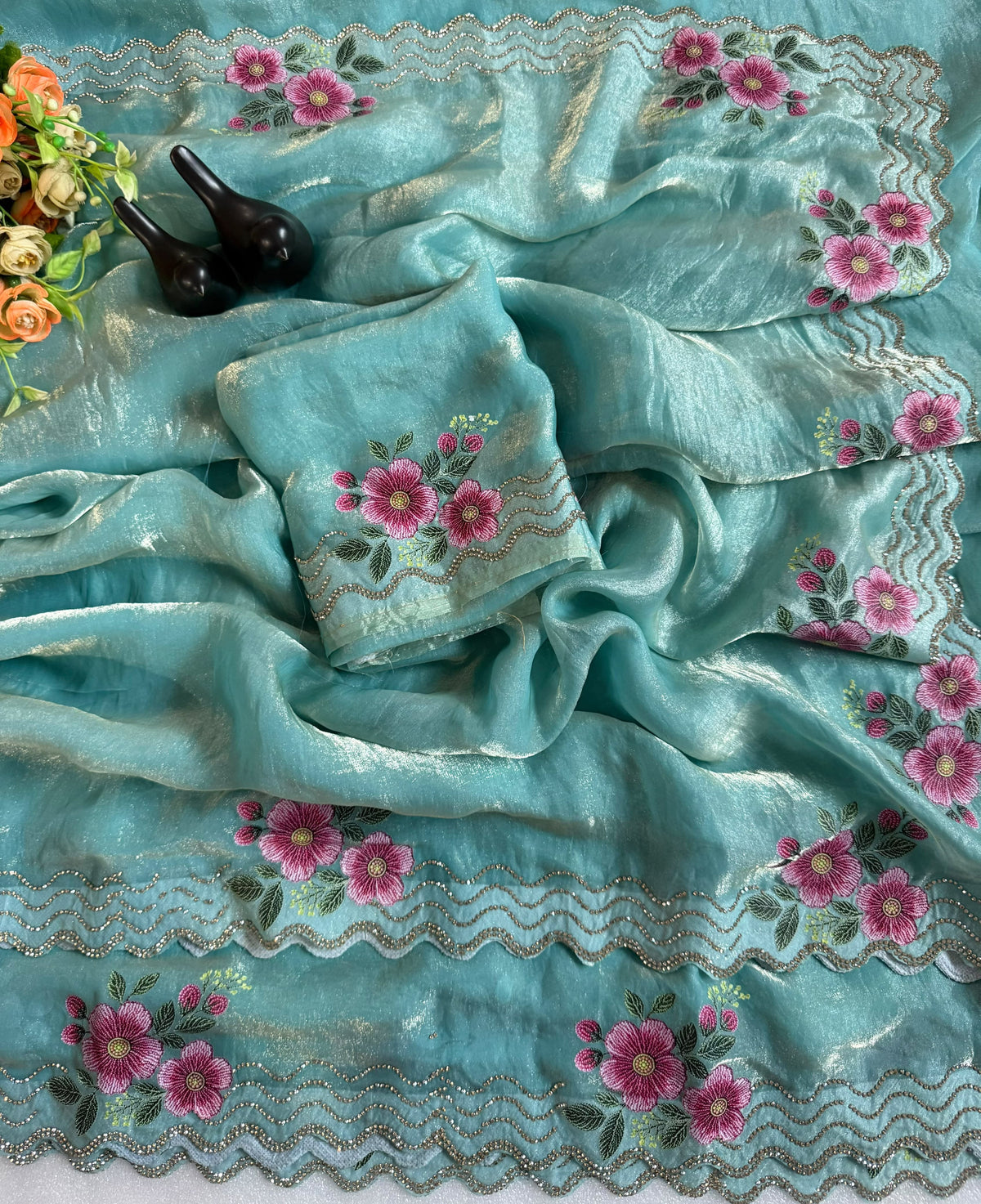 F satin Gorgeous designer sarees