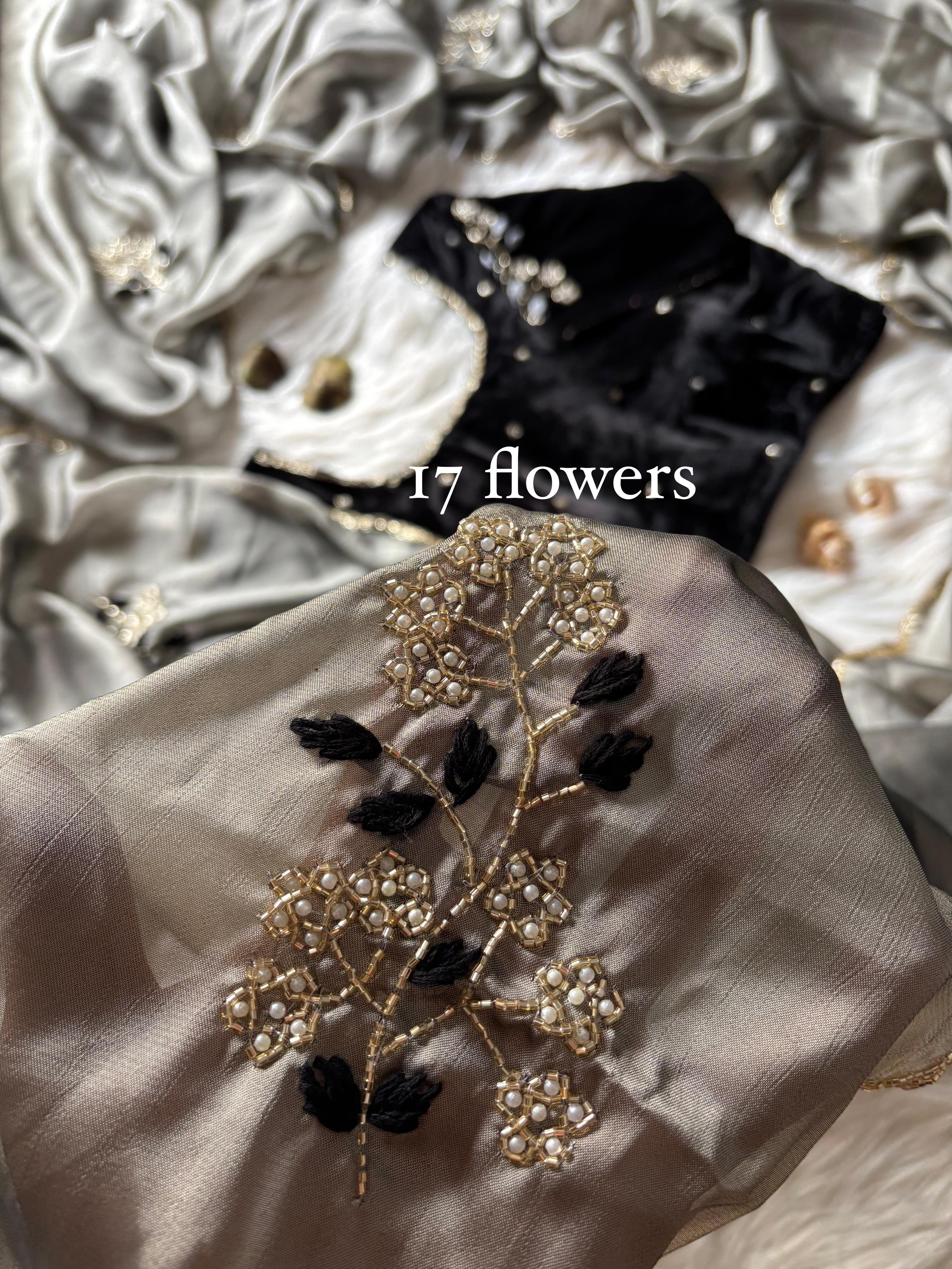 Floral Velvet : designer Saree