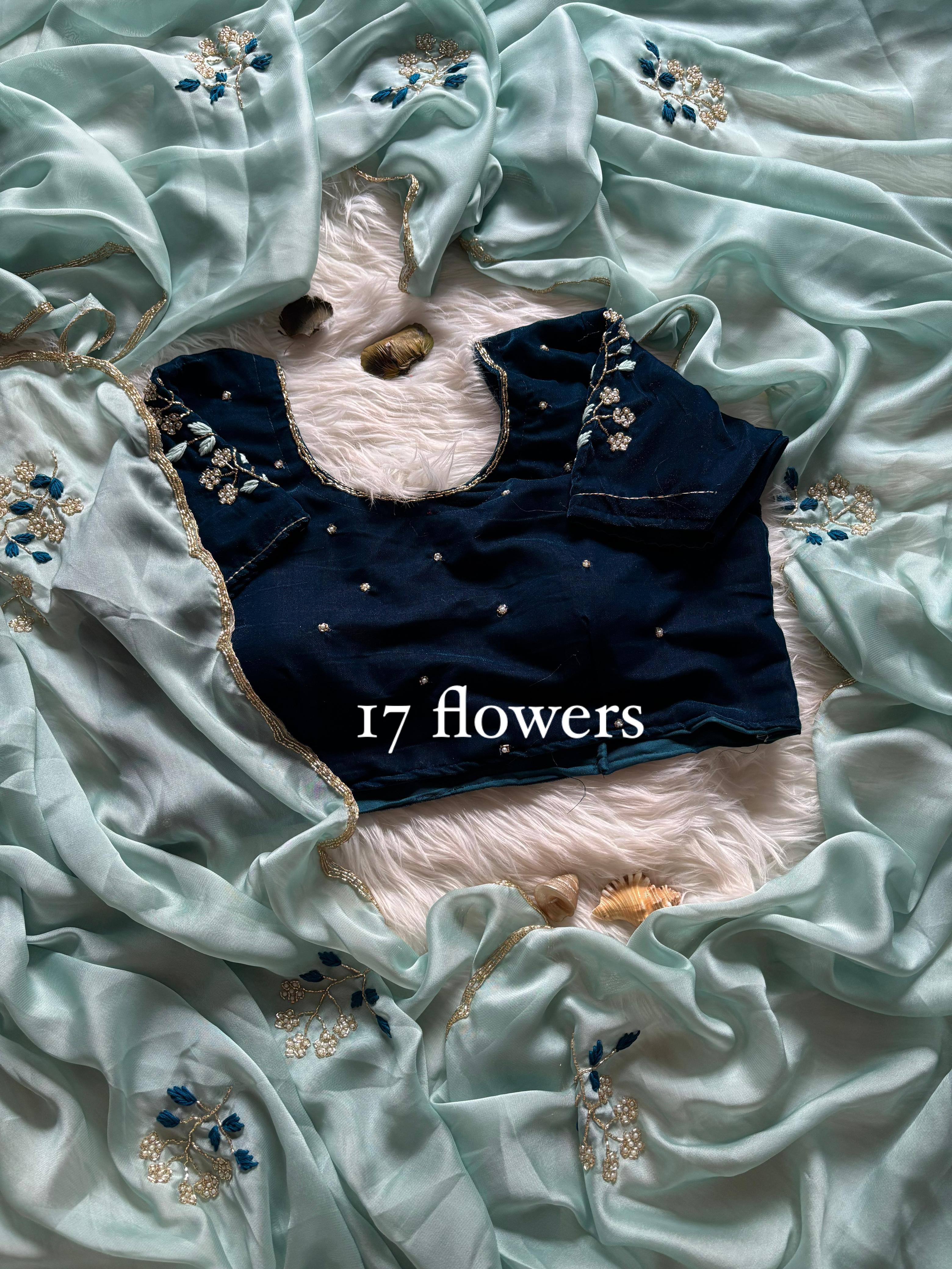 Floral Velvet : designer Saree