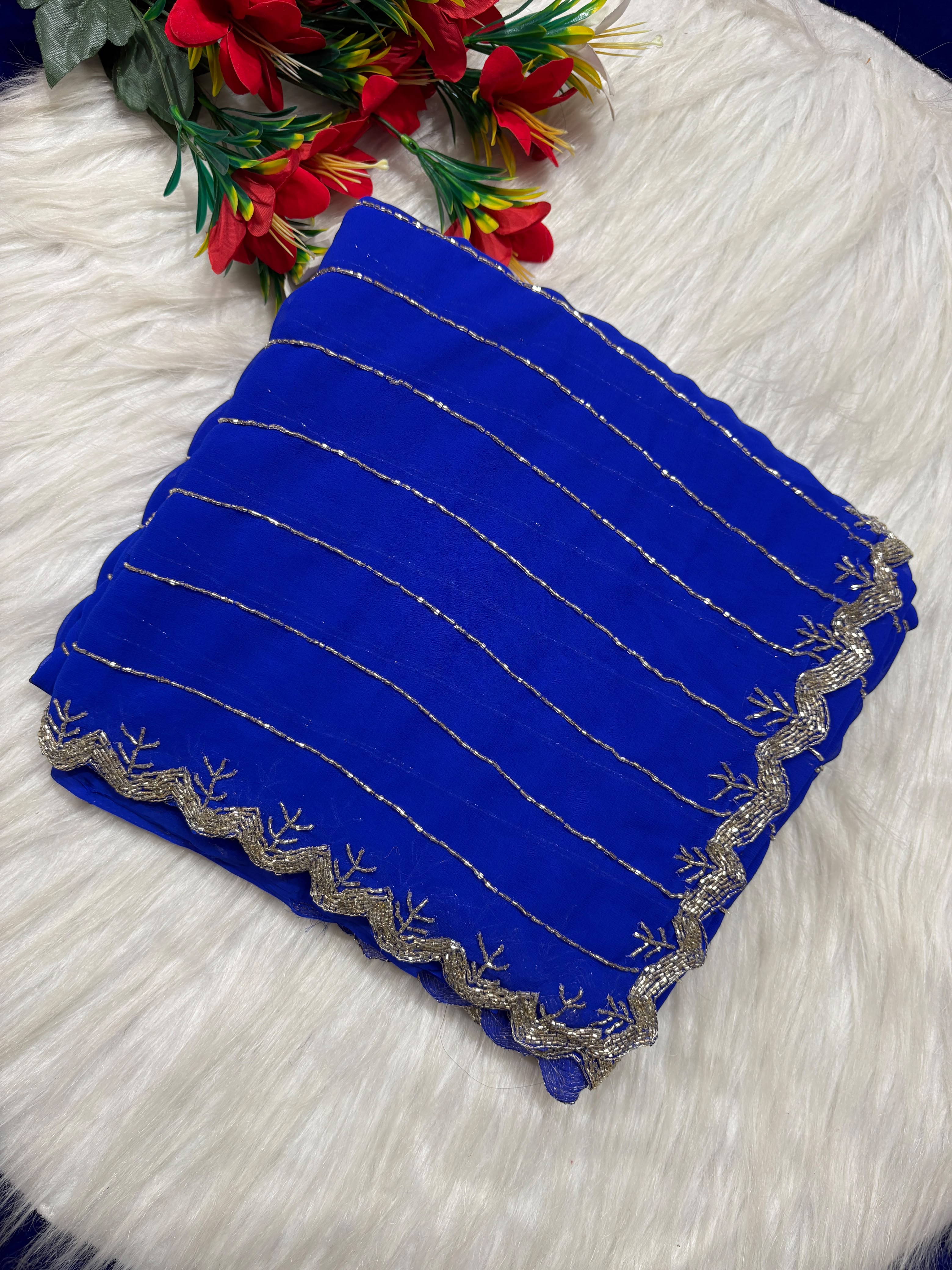 Rezina : Georgette handwork saree