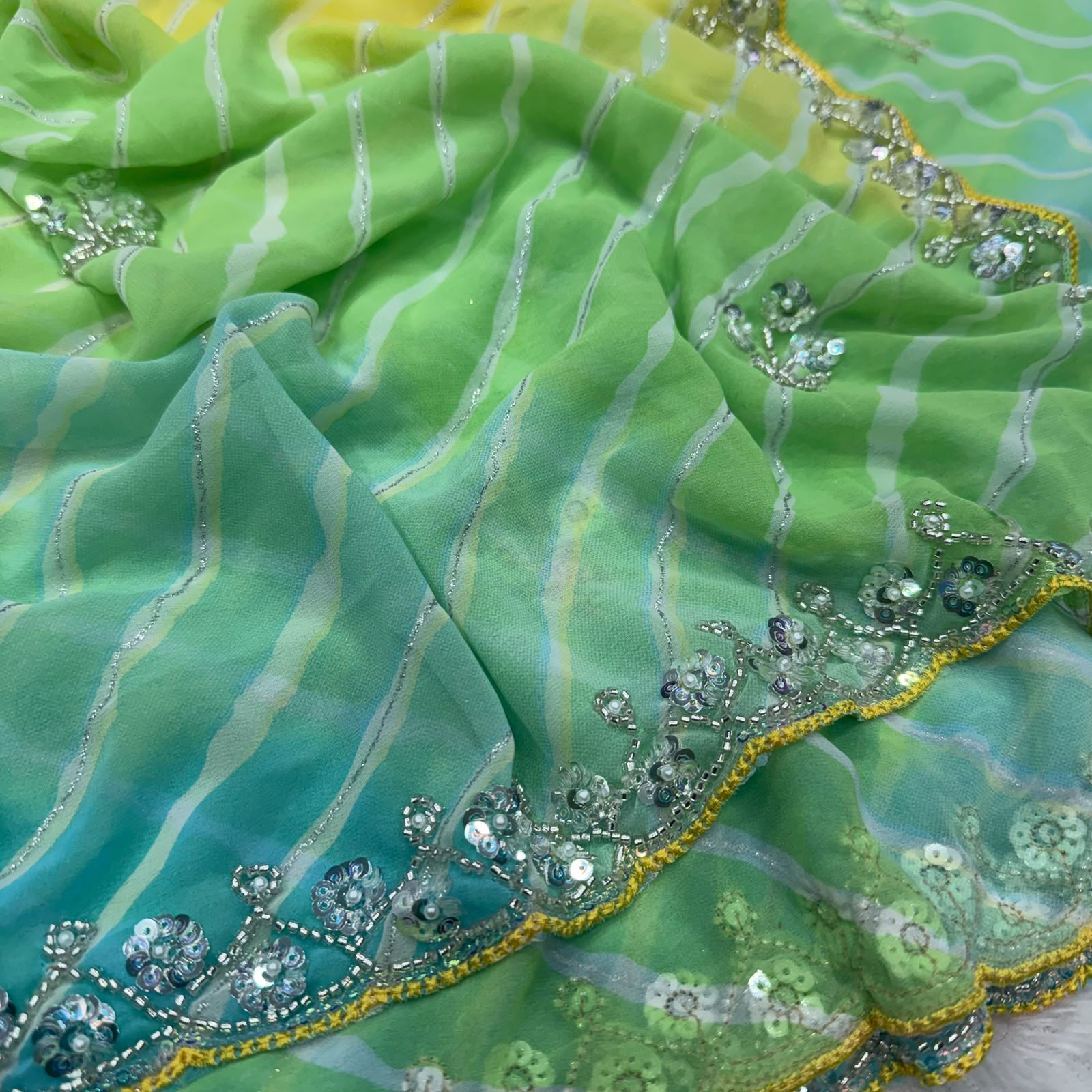 Sarala : georgette Bandhini saree