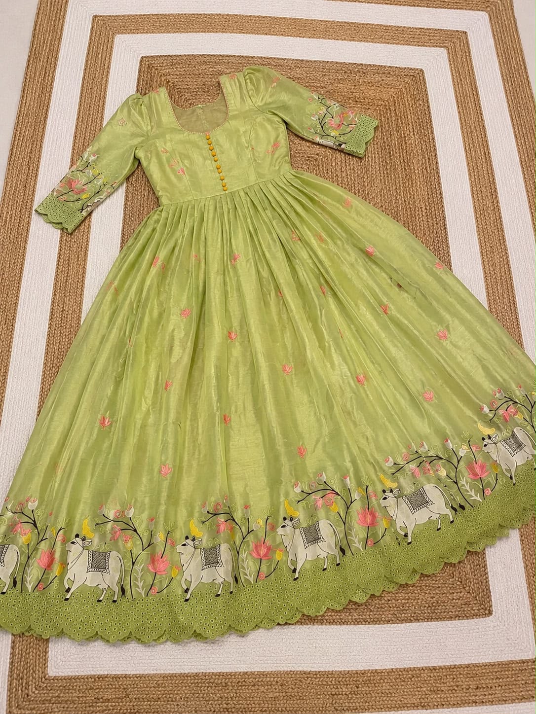 Sarala : Pichwai embroidery frocks