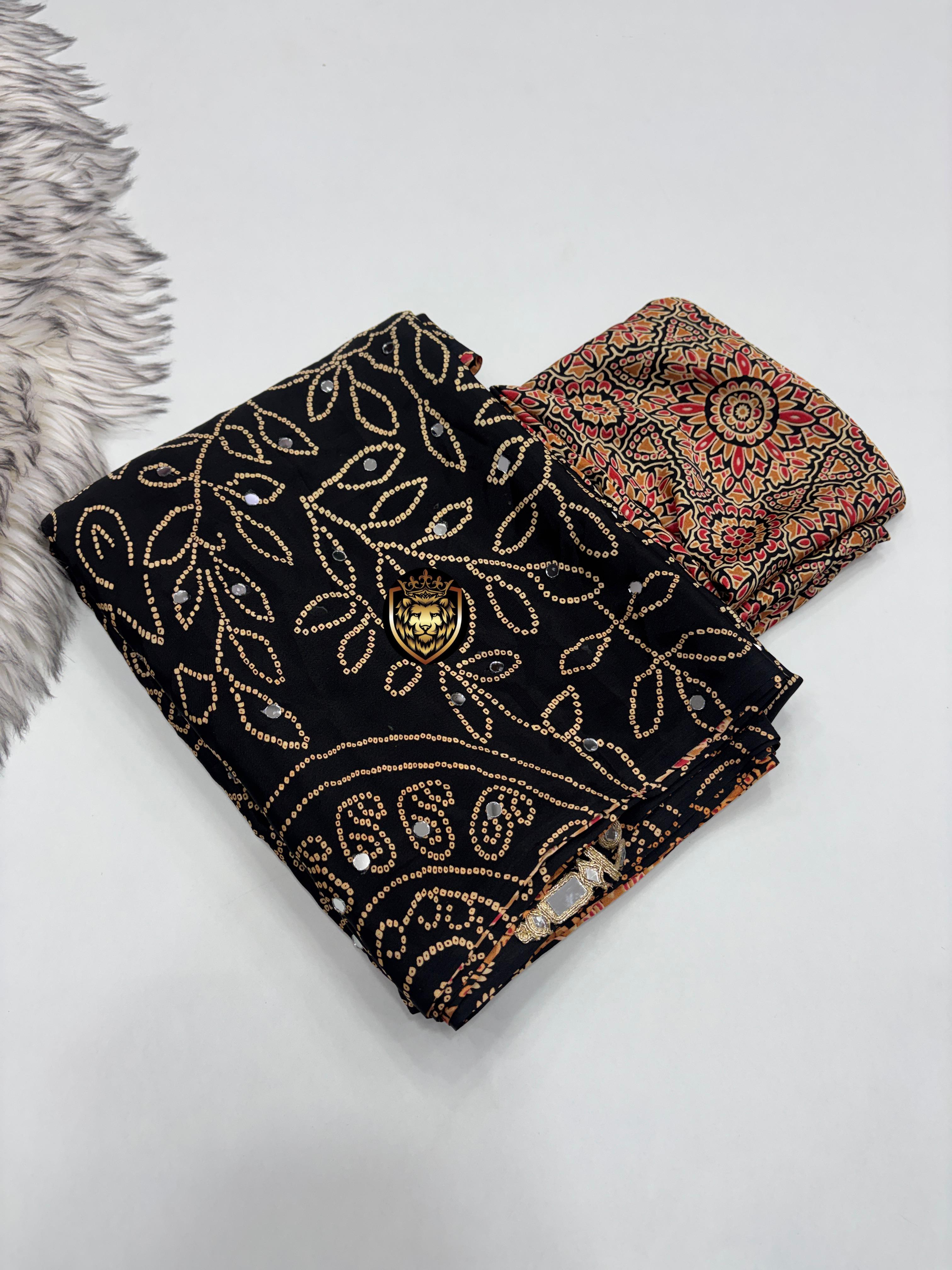 Anshu : Ajrak viscose silk sarees